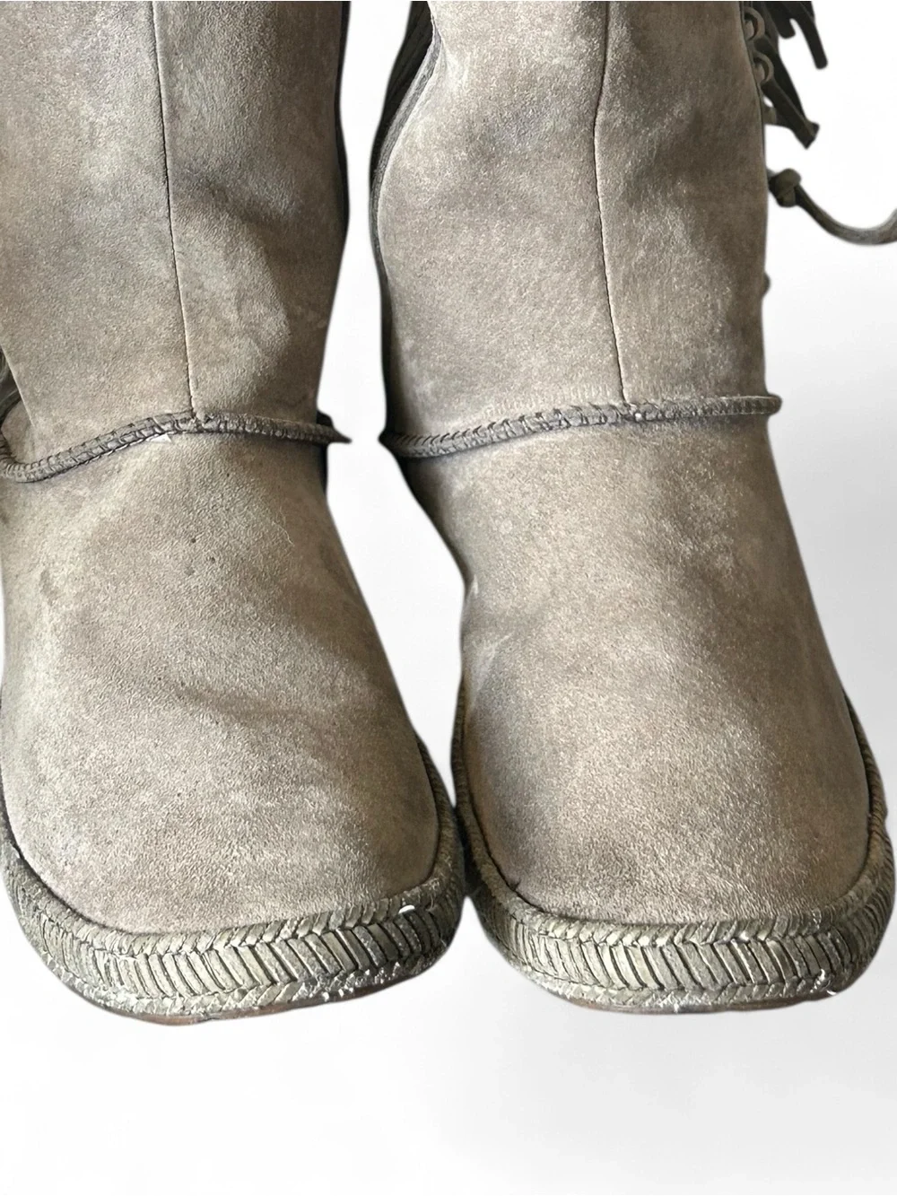 UGG Mammoth Genuine Shearling Water Resistant Knee Suede Fringe Knee-High Boot 8